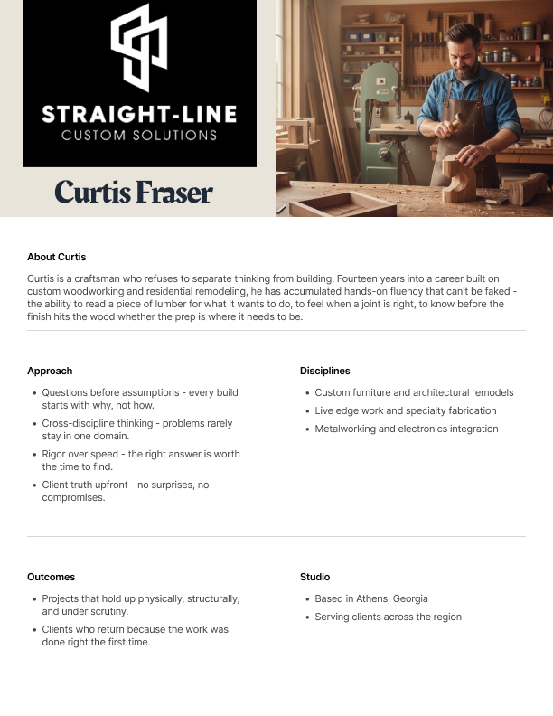Curtis Fraser — Straight-Line Custom Solutions