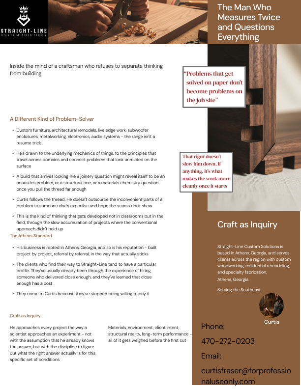 Curtis Fraser — craftsmanship and detail