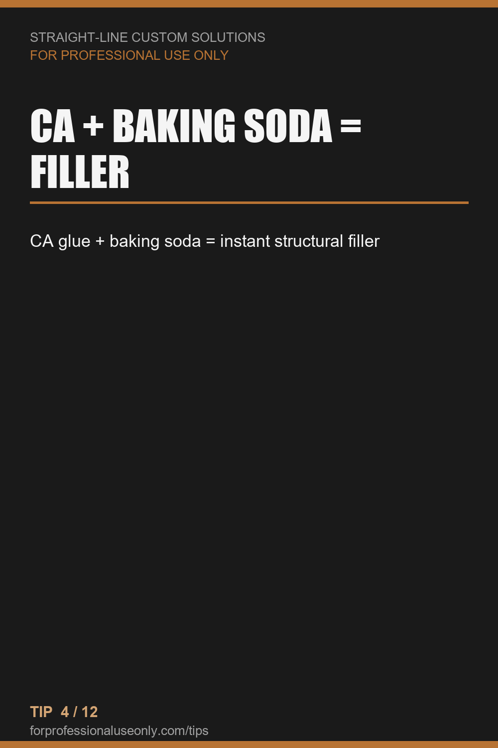CA glue + baking soda = instant structural filler
